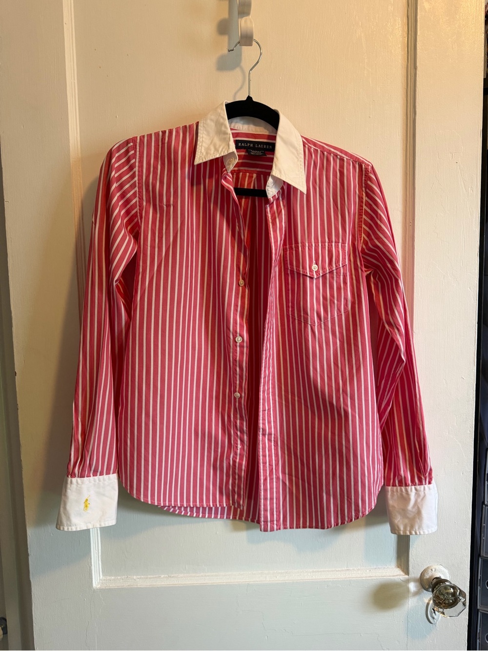 Ralph Lauren Pink & White Striped Button-Down Shirt